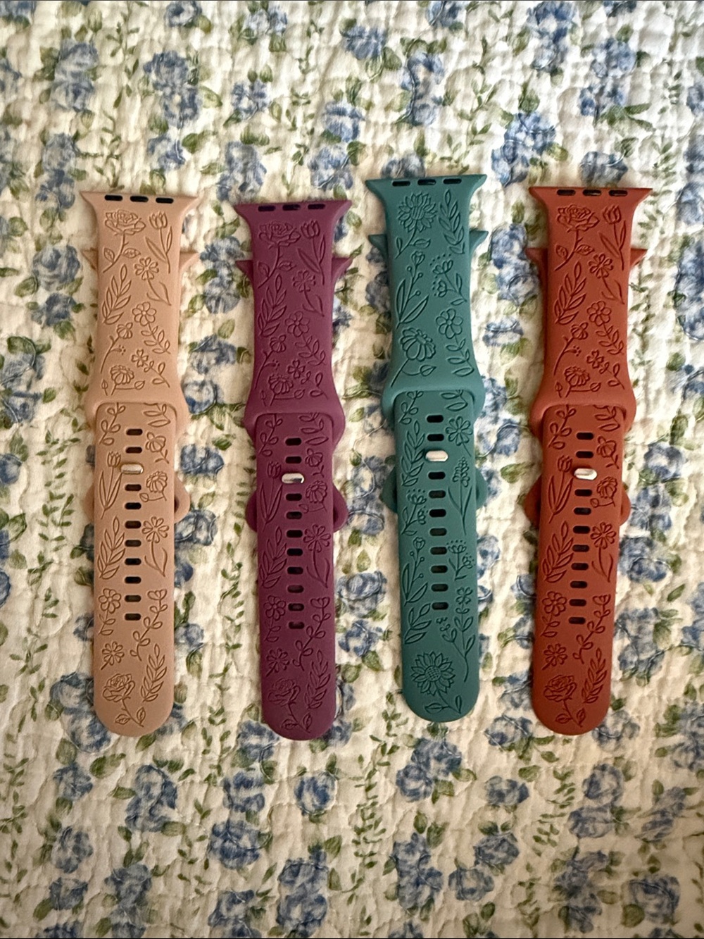 Floral Silicone Watch Bands - Set of Four